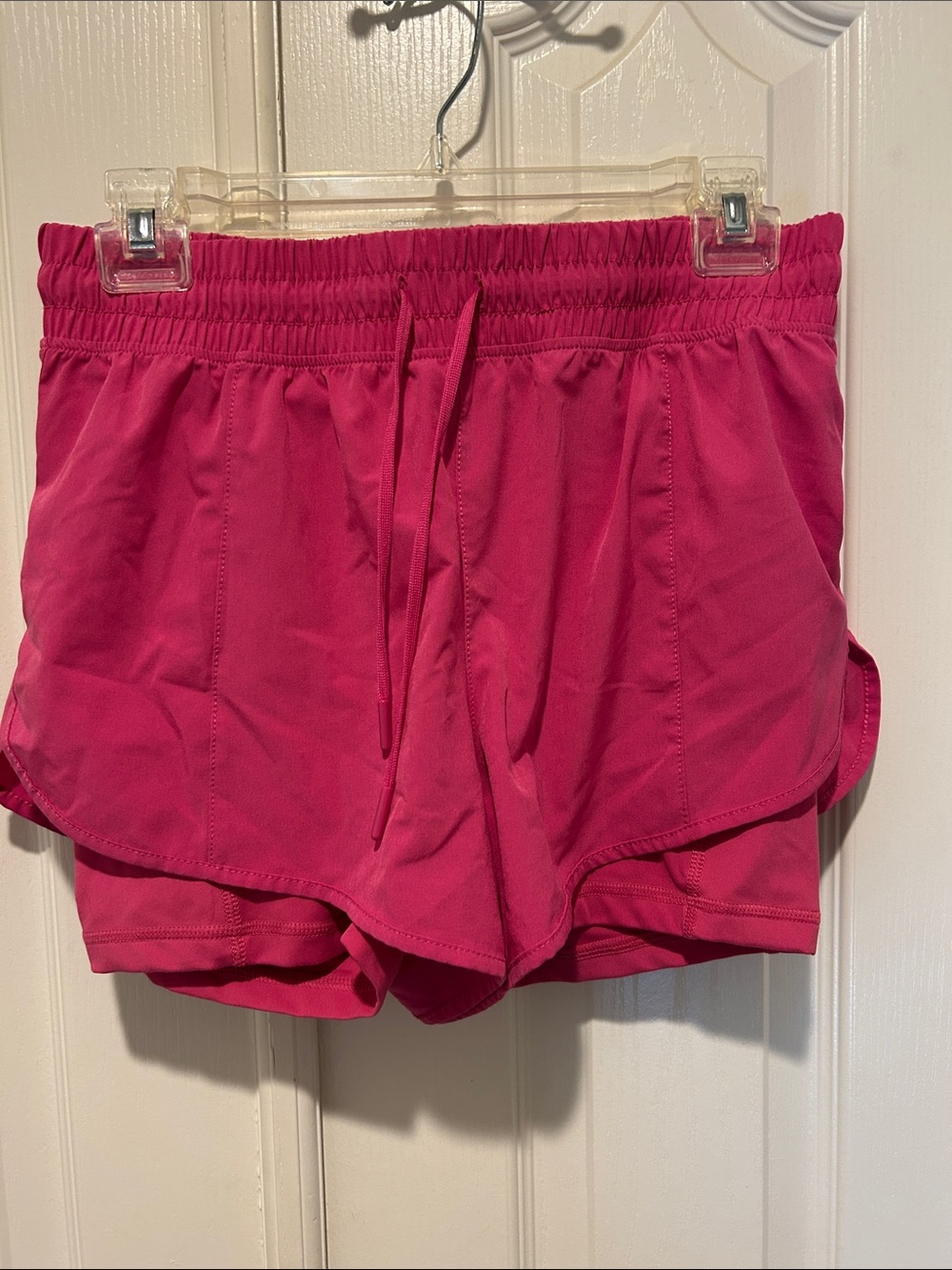 90 Degree By Reflex Women’s Athletic Double-Layer Shorts — Hot Pink